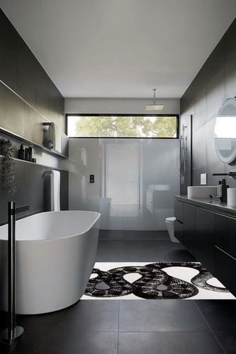 nuLOOM Thomas Paul Serpent Area Rug, 4x6, Black and White in Black Modern Bathroom