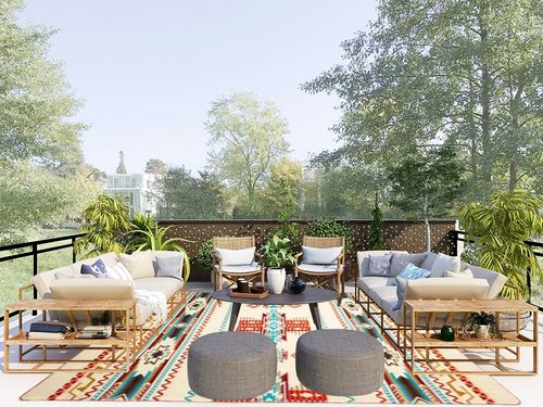 Ecuadane Large Southwestern Woven Blanket in Scandinavian Modern Patio