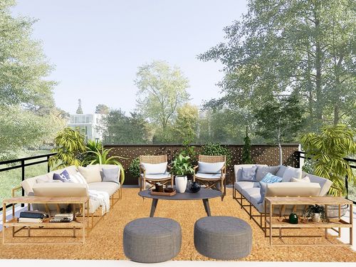 Belleza Shag Area Rug in Scandinavian Modern Patio
