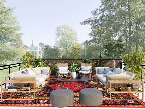 YIHOUSE Dornier Collection 9'x12' Area Rugs in Scandinavian Modern Patio
