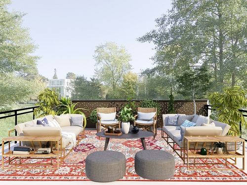 INGEROOM Area Rug 9x12 in Scandinavian Modern Patio