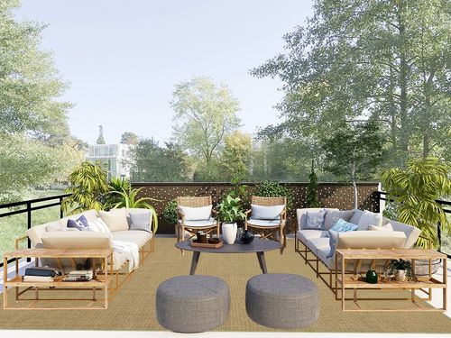 Martha Stewart Collection by SAFAVIEH 9' x 12' Green MSR9501Y Sisal & Jute Area Rug in Scandinavian Modern Patio