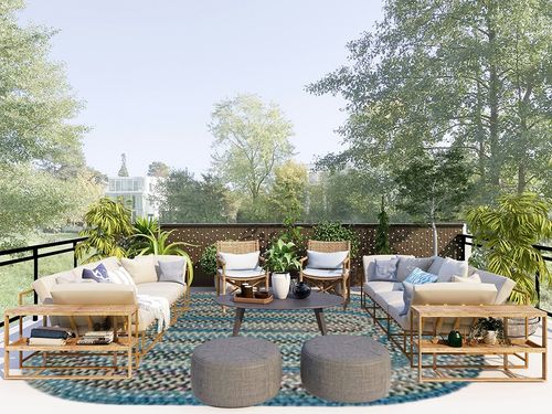 Colonial Mills New England Braid - Blue 9' x 12' in Scandinavian Modern Patio