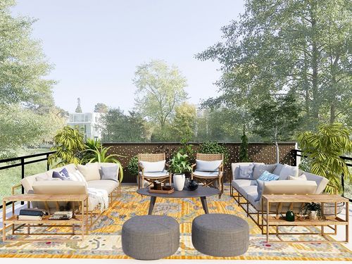 Rugs.com Paragon Collection Rug – 9' x 12' Yellow Medium-Pile Rug Perfect for Living Rooms, Large Dining Rooms, Open Floorplans in Scandinavian Modern Patio