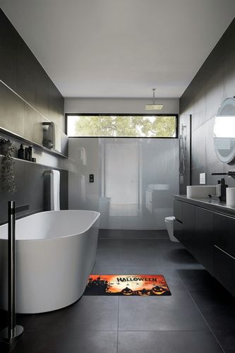 ROMAMIGO Halloween Moon Kitchen Rug Non Slip Kitchen Floor Mat Cushioned Standing 20 x 39 Inch Kitchen Mat for Sink Kitchen Decor and Accessories in Black Modern Bathroom