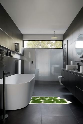 You Look Good Bath Mat Rug Bathroom Rug Aesthetic Apartment Decor Funny Cute Water Absorption Non Slip Carpet Super Soft Microfiber Shower Room (Green Rug, 21 x 25 in) in Black Modern Bathroom