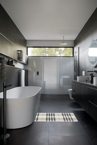 Home Decorators Collection Newburry Black and White 2 ft. x 4 ft. Menswear ... in Black Modern Bathroom