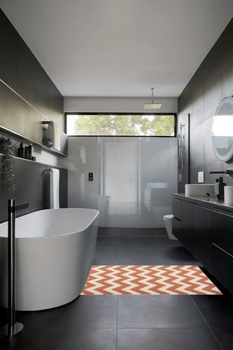 Arneshia Chevron Beige/Terracotta Indoor / Outdoor Area Rug Wade Logan Rug Size ... in Black Modern Bathroom