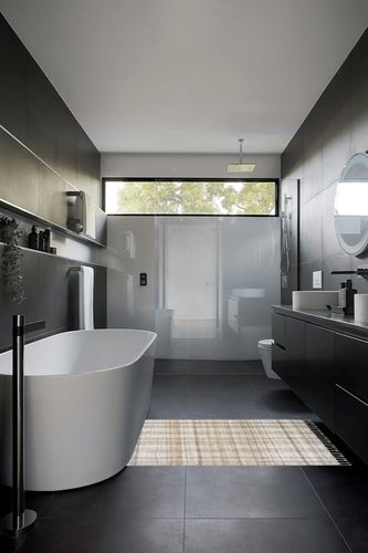 Lauren Ralph Lauren Handmade Jahi Plaid Wool Rug - 3' x 5' - Autumn in Black Modern Bathroom