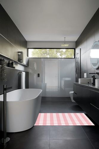 Pink Buffalo Plaid Rug, Fluffy Pink Rug Plush Area Rug, Pink and White Rug, Checkered Rug Living Room Rugs, Area Rug for Kids Room&Bedroom Decor, Rugs for Living Room, Carpet 2'7"x5ft Rugs for Bedroom in Black Modern Bathroom