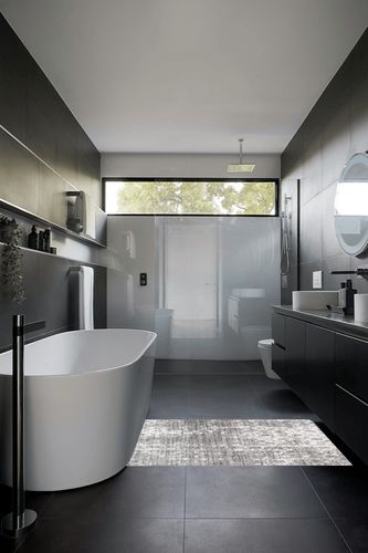 nuLOOM Deedra Modern Abstract Area Rug, 3' x 5', Grey in Black Modern Bathroom