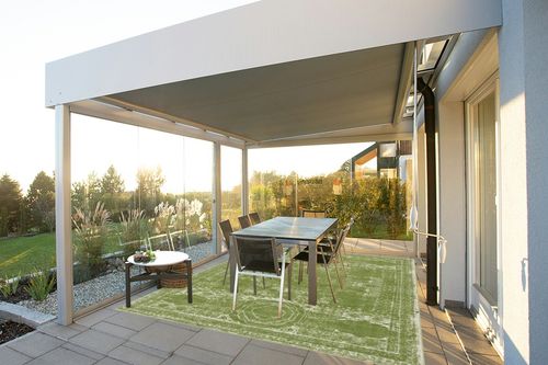Unique Loom Bromley Collection Area Rug - Wells (7' 10" x 10' Rectangle, Green/ Ivory) in Silver and Grey Outdoor Patio