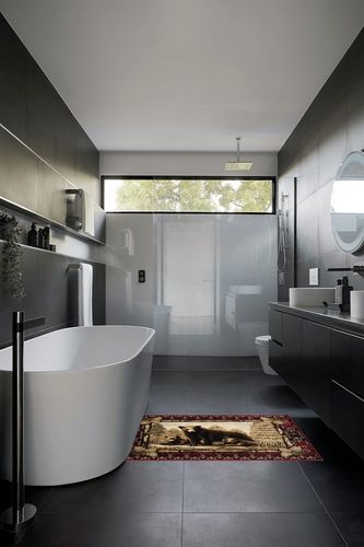 Rug Empire Rustic Lodge Grizzly Bear Cubs Area Rug, 39" L x 26" H in Black Modern Bathroom