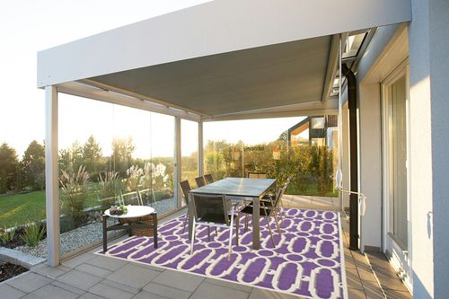 SAFAVIEH Newport Collection Area Rug - 7'9" x 9'9", Purple & White, Handmade Cotton, Ideal for High Traffic Areas in Living Room, Bedroom (NPT434B) in Silver and Grey Outdoor Patio