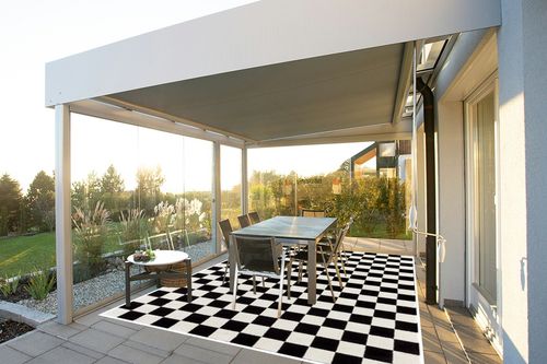 Luxe Weavers Modern Checkered Area Rug Black 8x10 Stain Resistant Carpet for Living Room in Silver and Grey Outdoor Patio