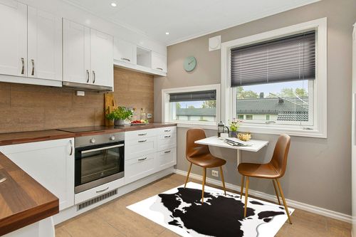 MACEVIA Faux Cowhide Rug Cute Cow Print Rug Animal Area Carpet Western Decor for Living Room Bedroom Non-Slip 59" L x 47.2" W(4.9ft x 3.9ft) Black and White in Wood and White Small Kitchen