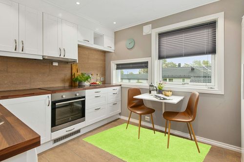 Green Chenille Shag Rug - 4' x 6' St Croix Trading in Wood and White Small Kitchen