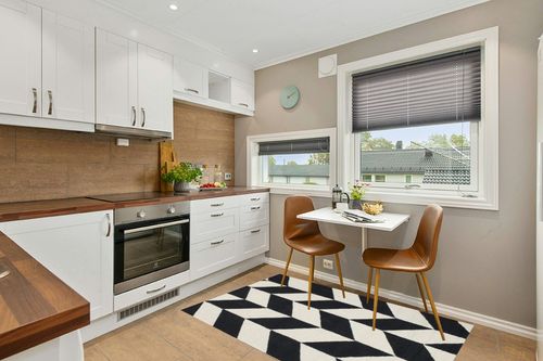 Tilley Geometric Handmade Tufted Wool Black/White Area Rug Wrought Studio Rug ... in Wood and White Small Kitchen