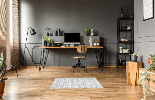 Lahome Farmhouse Moroccan Area Rug, Washable 3x5 Bedroom Rug Non Slip Soft Non-Shedding Entryway Rubber Backing Throw Rugs, Rustic Tribal Grey Entry Playroom Office Decor Floor Carpet in Grey Home office with Wooden Floor