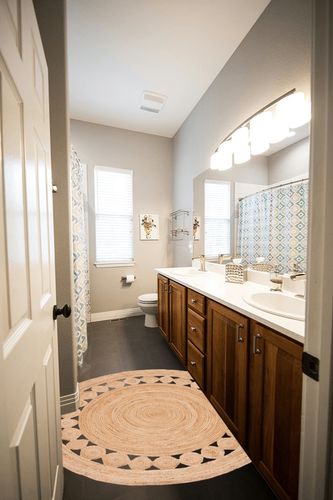 Natural Contemporary Living Room Area Rug in Wooden and Grey Bathroom