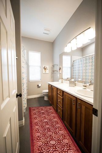 Antep Rugs Alfombras Non-Skid Rug in Wooden and Grey Bathroom