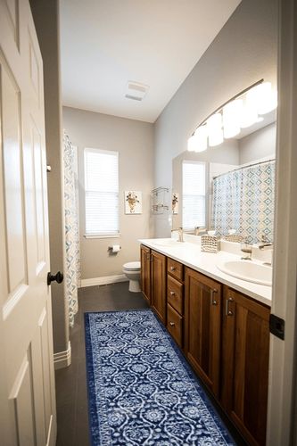 Antep Rugs Alfombras Non-Skid (Non-Slip) Rug in Wooden and Grey Bathroom