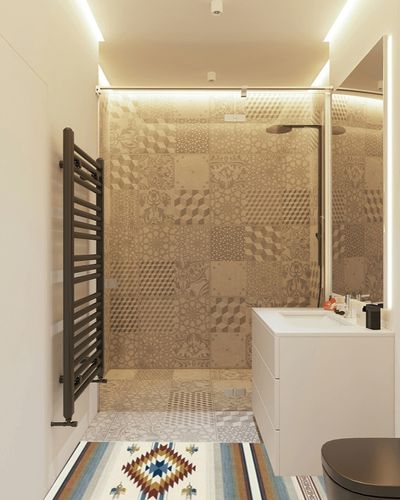 2.5'x7' | Washable Modern Runner Rugs | Living Room & Kitchen Rugs | Interior ... in White Tiled Bathroom