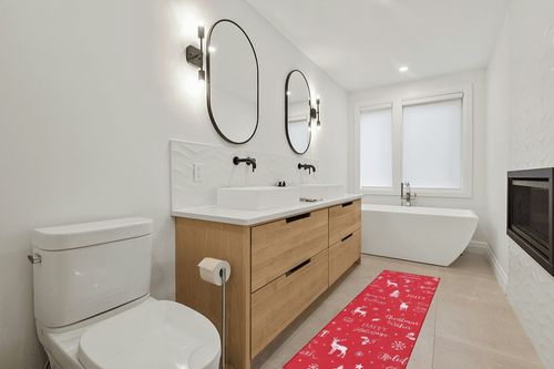 GAOMON Runner Rugs for Hallway 2x8 Kitchen Mat Christmas Room Decor Washable Rugs Bathroom Rugs Non Slip Low Pile Runner Rug for Living Room 2'x8' Red in Scandinavian Neutral bathroom