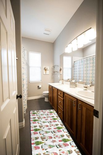 Sweet Xmas Gnomes Runner Rugs for Hallway Kitchen, Christmas Red and Green Washable Area Rug Non-Shedding Kitchen Mat Entry Carpet for Living Dining Playroom Nursery Laundry Bedside in Wooden and Grey Bathroom