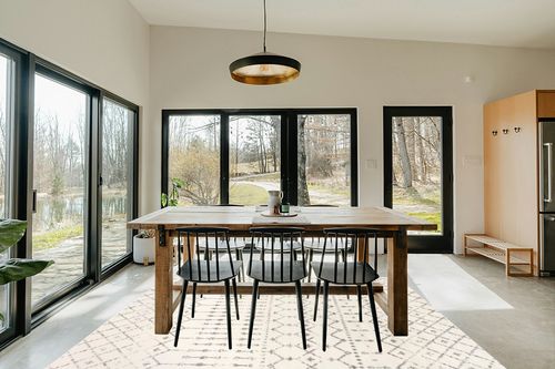 nuLOOM Moroccan Blythe Area Rug, 6' 7" x 9', Grey/Off-white in Scandinavian Dining Room with Rectangular Table