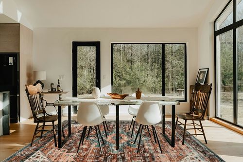 Moynesa Ultra-Thin Vintage Area Rug - 9x12 Large Living Room Rugs for Bedroom Aesthetic, Rugs for Under Dining Room Table, Oriental Medallion Printed Low Pile Carpet for Office Playroom Entryway Dorm in Modern Scandinavian Dining Room with Black Accents