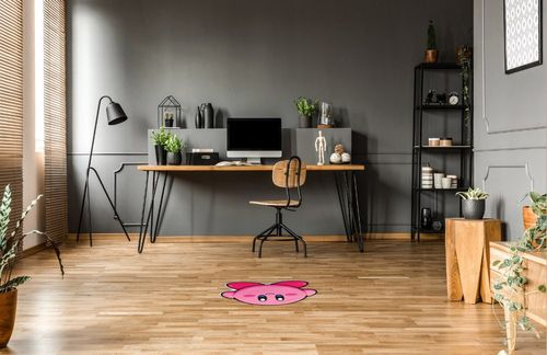 Woefish Cartoon Bathroom Runner Rugs,Non-Slip Kawaii Games Plush Area Rugs Bathroom Rugs,Microfiber Water Absorbent Bath Mat for Bathroom Floor Tub Decor,31.5x23.6 inch in Grey Home office with Wooden Floor