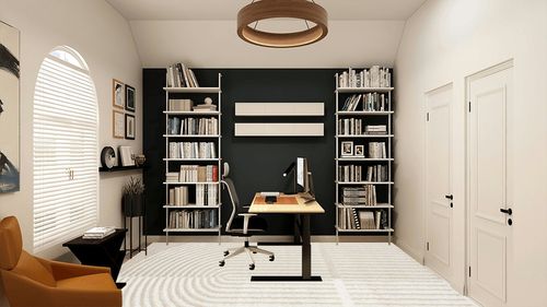 Abani Nuevo Collection Area Rug - Modern Arch Beige/Cream Pattern -7'9" x 10'2" - Easy to Clean - Non-Shedding - Medium Pile - Soft Feel - for Living Room, Bedroom & Office in White and Black Home Office