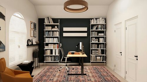 Loloi II Layla Collection LAY-14 Mocha/Blush, Traditional 5'-0" x 7'-6" Area Rug in White and Black Home Office