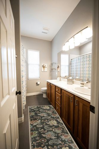 Morebes Floral Rug Runners for Hallways 6 Feet Non Slip,Paisley Runner Rug for Entryway Indoor,Washable Bath Mat Distressed Indoor Floor Carpet Runner for Kitchen Laundry Foyer,Brownish Black in Wooden and Grey Bathroom