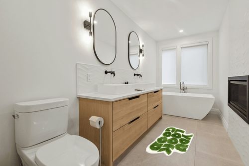 You Look Good Bath Mat Rug Bathroom Rug Aesthetic Apartment Decor Funny Cute Water Absorption Non Slip Carpet Super Soft Microfiber Shower Room (Green Rug, 21 x 25 in) in Scandinavian Neutral bathroom
