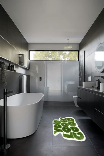 You Look Good Bath Mat Rug Bathroom Rug Aesthetic Apartment Decor Funny Cute Water Absorption Non Slip Carpet Super Soft Microfiber Shower Room (Green Rug, 21 x 25 in) in Black Modern Bathroom