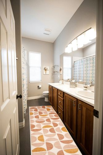 Lahome Boho Runner Rug - 2X 8 Washable Runner Rug Non-Slip Bathroom Runner Rugs with Rubber Backing Ultra-Thin Geometric Carpet Runner for Hallways Kitchen Laundry Bedroom,(2'x 8',Multi) in Wooden and Grey Bathroom