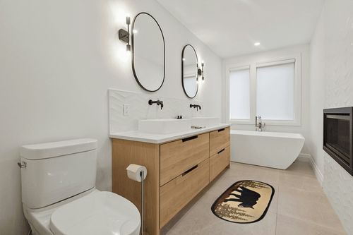Rug Empire Rustic Lodge Novelty Area Rug, 26" W x 63" L, Bear Oval, Multi in Scandinavian Neutral bathroom