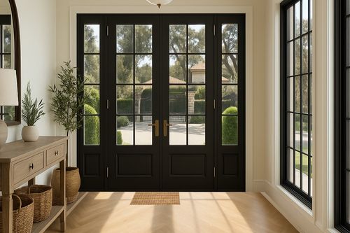 Jute Cotton Patsan Rug 24x36 inches (2x3 Feet) Farmhouse Style,Indoor Entryway Rug, for Room Doorway of Your Home, Hand Woven by Skilled Artisans_Natural Jute Cotton Rug in Traditional Elevated Foyer