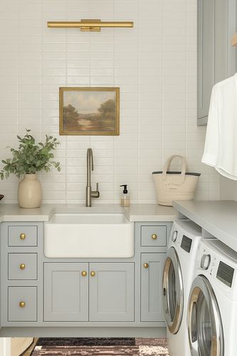 Chocolate Modern, Eclectic, Casual, Transitional Cushioned Area Rug in Blue Laundry Room