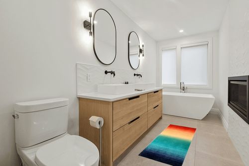 Wonnitar Washable Runner Rug for Hallway 2x6,Modern Ombre Kitchen Non-Slip Rug Runner,Contemporary Non-Slip Rainbow Abstract Laundry Carpet Runners for Bathroom Mud Room Entrance in Scandinavian Neutral bathroom