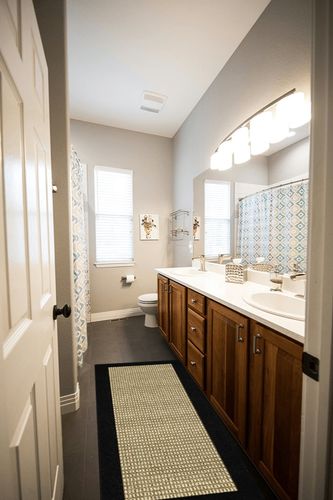 Mainstays Faux Sisal Runner, Black, 21" x 60" in Wooden and Grey Bathroom