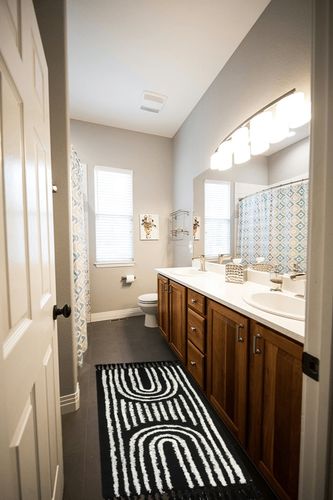 Lanffia Boho Kitchen Runner 2x5, Black and White Washable Rug Geometric Rainbow Tufted Hallway Runner Rug with Tassels Minimalist Cotton Accent Rug for Living Room Bedroom Laundry Room Bathroom Porch in Wooden and Grey Bathroom
