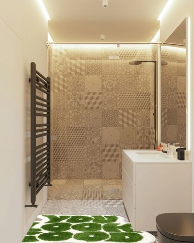 You Look Good Bath Mat Rug Bathroom Rug Aesthetic Apartment Decor Funny Cute Water Absorption Non Slip Carpet Super Soft Microfiber Shower Room (Green Rug, 21 x 25 in) in White Tiled Bathroom