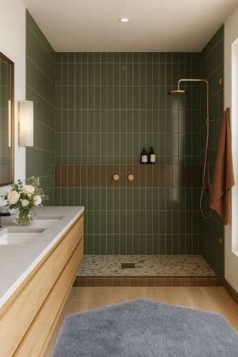 Ultra Soft Rug for Home Décor in Green Bathroom
