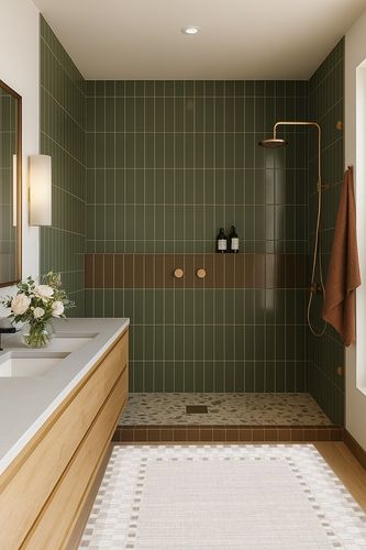 Global 216 Area Rug in Beige / Light Beige Gracie Oaks Rug Size: Rectangle 4' x 6' in Green Bathroom