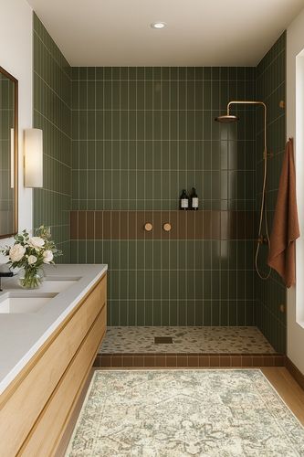 Kentville Orential Cream/Brown Area Rug Trent Austin Design Rug Size: Rectangle 4 ... in Green Bathroom