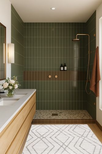 Gantz Geometric Ivory/Gray Area Rug Union Rustic Rug Size: Rectangle 4' x 6' in Green Bathroom