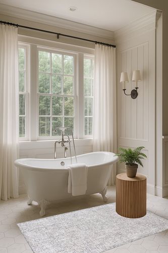 Eldine Abstract Handmade Tufted Ivory/Black Area Rug Joss & Main Rug Size ... in Luxurious Bathroom